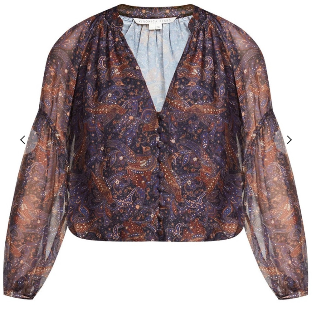 *NWT* Veronica heard Jayce Vintage Print blouse